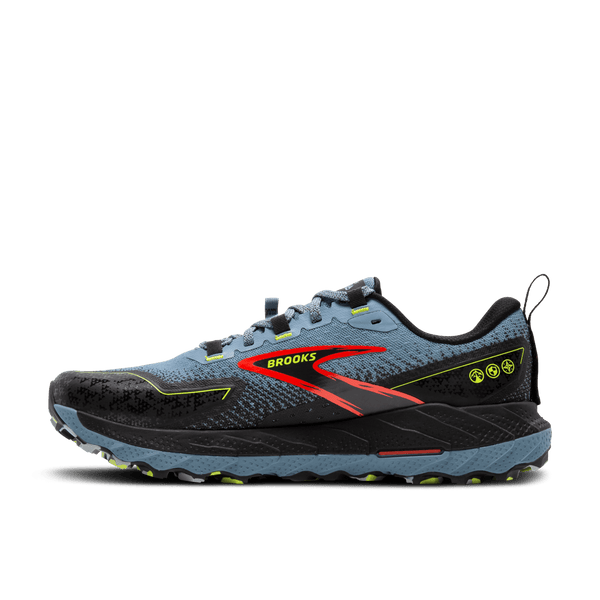 Brooks Mens Cascadia 18 (2E) (Citadel/Ebony/Lime)