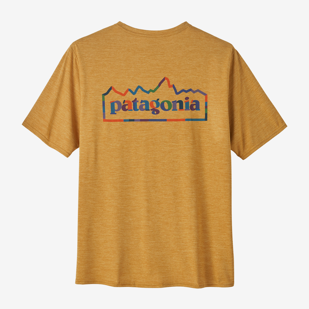 Patagonia Mens Cap Cool Daily Graphic Run Tee (Beeswax/Tan X Dye)