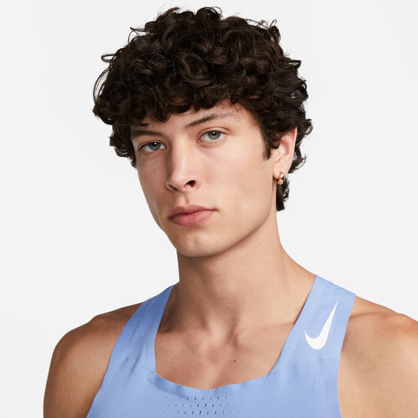 Nike Mens Aeroswift Run Singlet (Polar/White stripes)