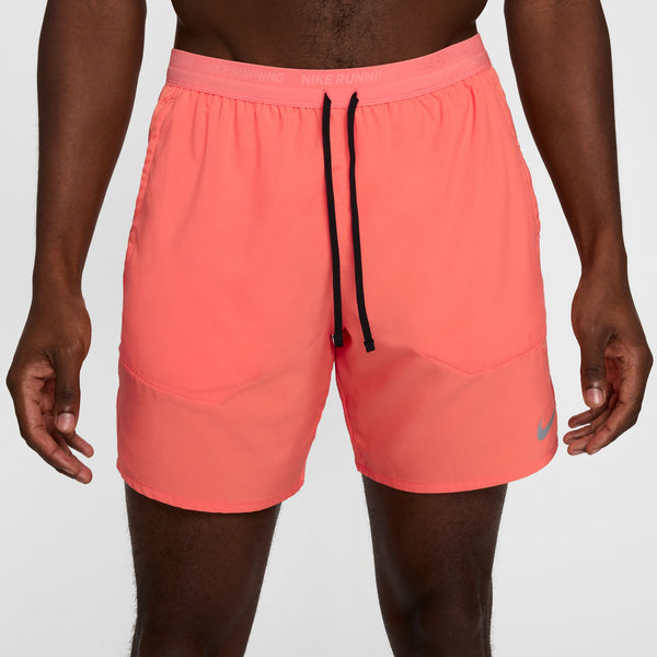 Nike Mens Stride Dri-FIT 7” Running Shorts (Wild Mango/Black/Reflective Silver)