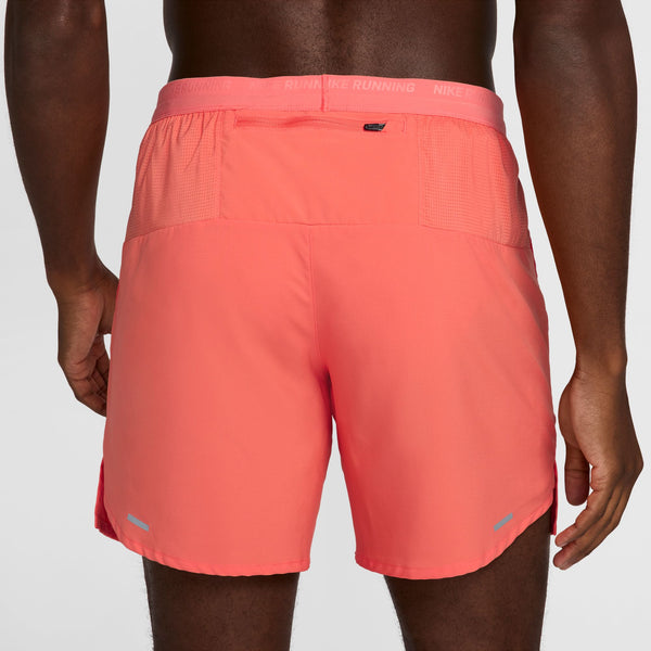 Nike Mens Stride Dri-FIT 7” Running Shorts (Wild Mango/Black/Reflective Silver)