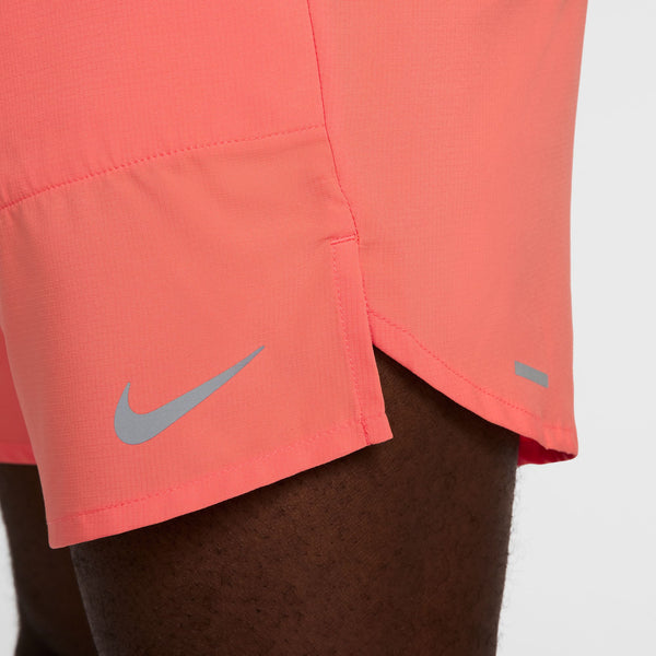 Nike Mens Stride Dri-FIT 7” Running Shorts (Wild Mango/Black/Reflective Silver)