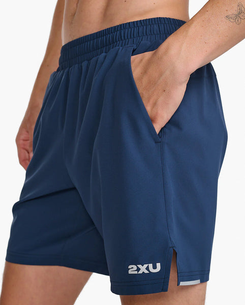 2XU Mens Aero 7" Run Short (Midnight/Silver Reflective)