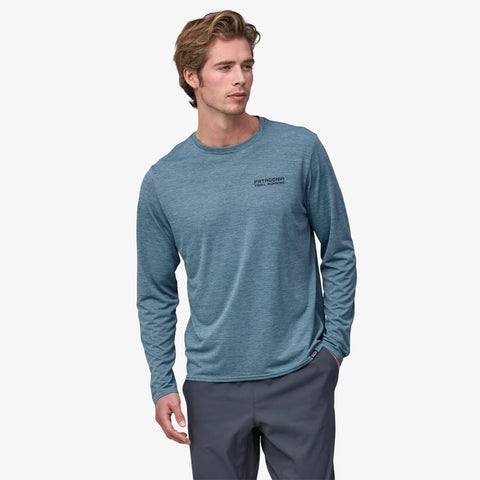 Patagonia M Cap Cool Lightweight L/S Graphic Shirt (Tree Trotter: Utility Blue)