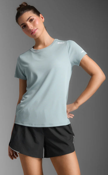 2XU Womens Aero Tee (Smoke Blue/White Reflective)