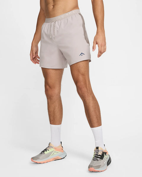 Nike Mens Dri-Fit 6” Trail Run Shorts (College Grey/Cave Stone/Barely Volt/Black)