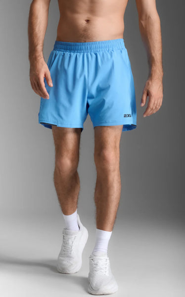 2XU Mens Aero 5" Run Short (Azure/Black Reflective)