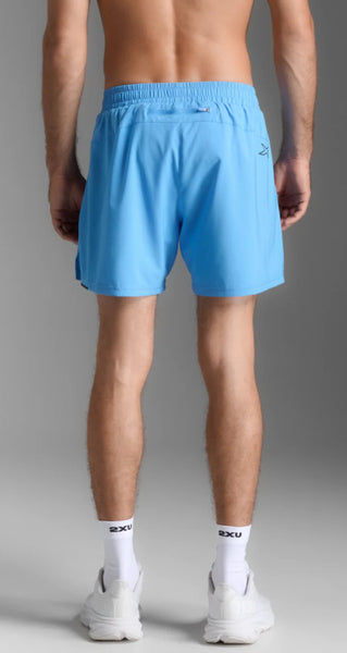 2XU Mens Aero 5" Run Short (Azure/Black Reflective)