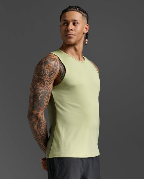 2XU Mens Aero Tank (Green Mist/Hunter)
