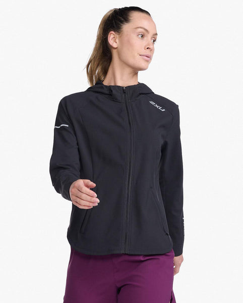 2XU Womens Aero Jacket (Black/Silver Reflective)