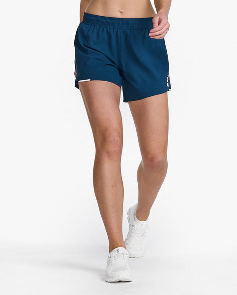 2XU Womens Aero 5" Run Short (Moonlight/White Reflective)