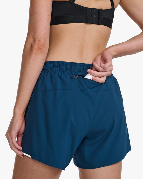 2XU Womens Aero 5" Run Short (Moonlight/White Reflective)