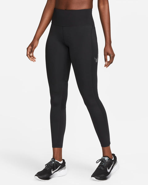 Nike Womens Mid-rise 7/8 Fast Run tight w' Pockets (Black)