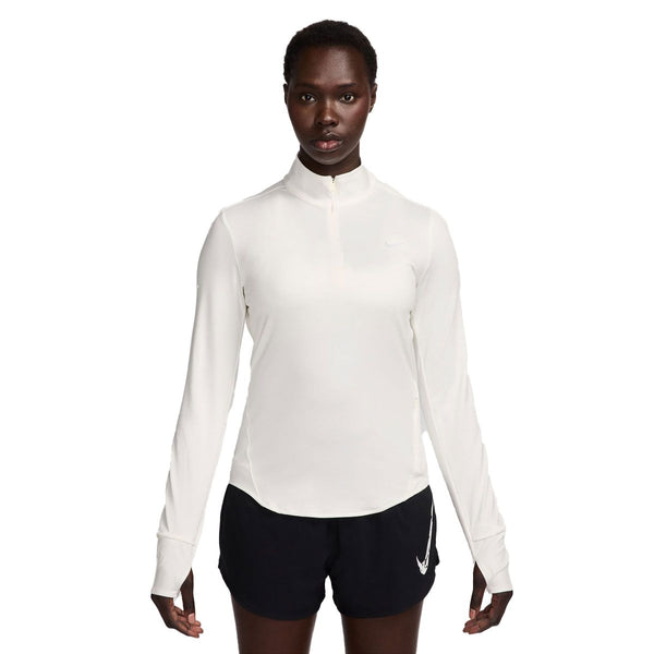 Nike Womens Swift Dri-Fit UV 1/4 Zip Running Top (Sail)