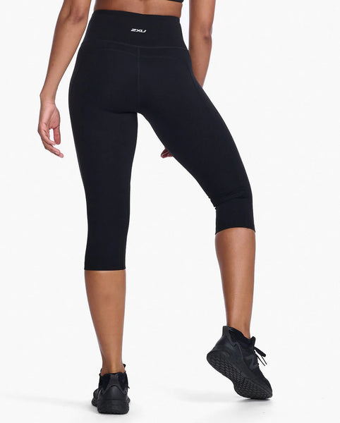 2XU Womens Form Hi-Rise Compression 3/4 Tights (Black/Black)