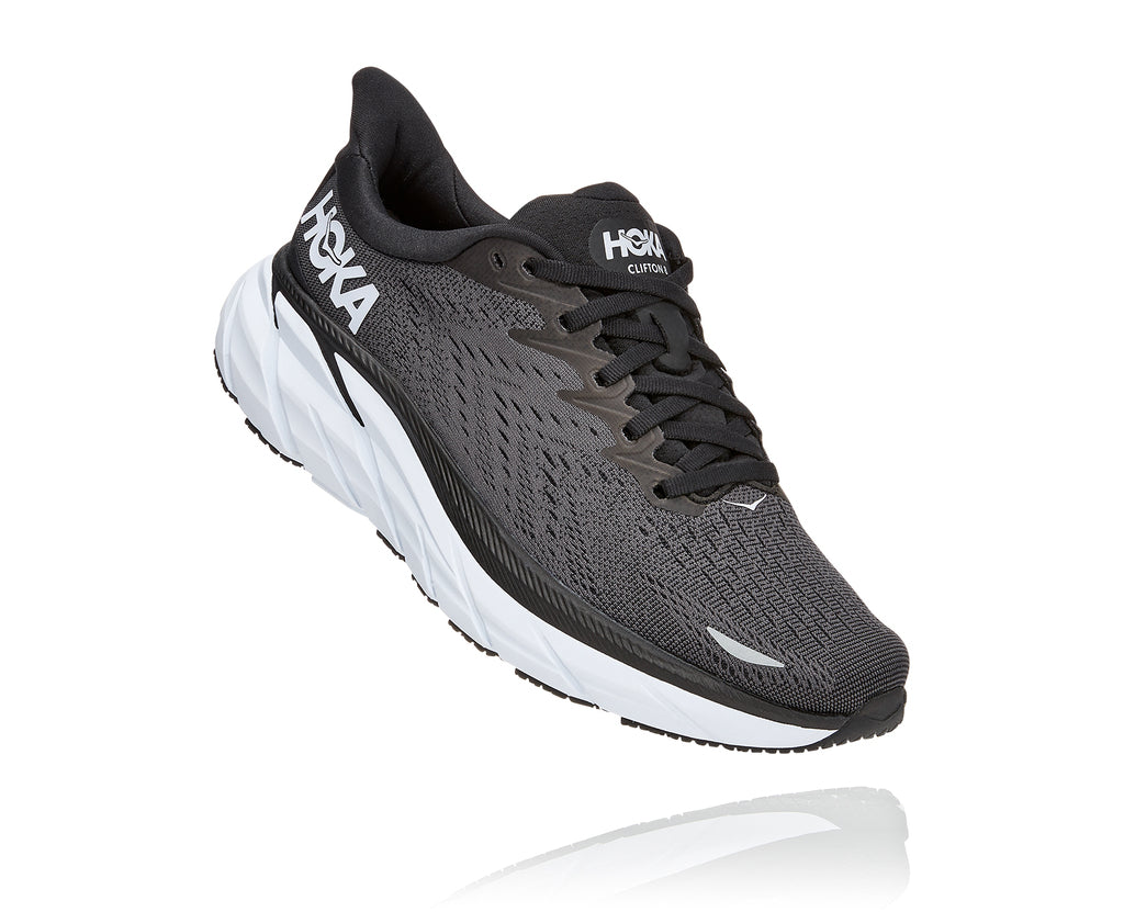 Hoka One One M Clifton 8 (Black/White) – The Happy Runner