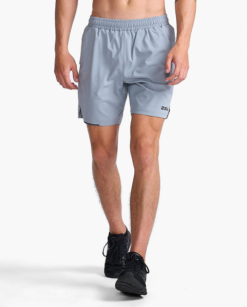 2XU Mens Aero 7" Run Short (Weathervane/Black-Reflective)