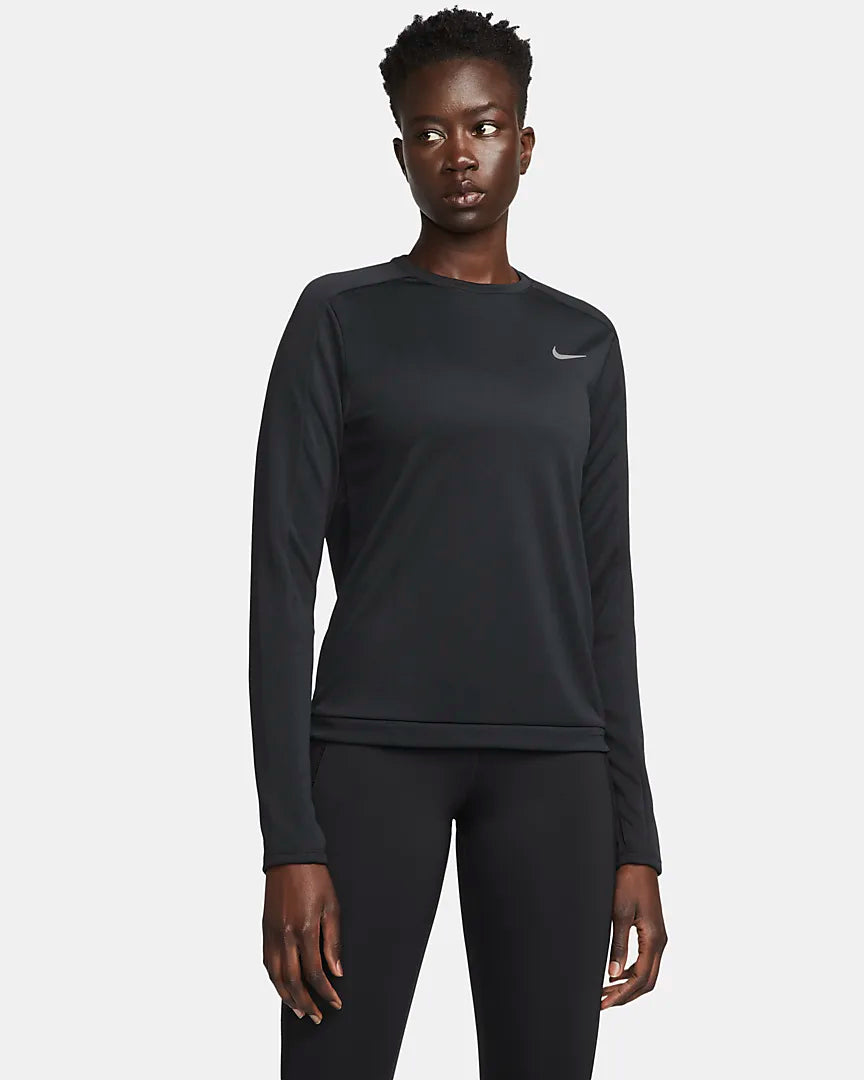 Nike Womens Dri FIT L S Running Top Black The Happy Runner