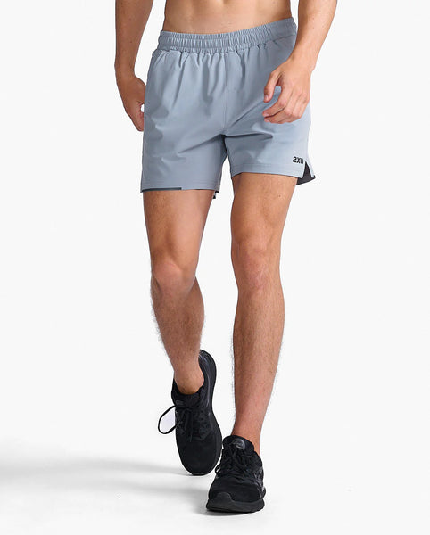 2XU Mens Aero 5" Run Short (Weathervane/Black-Reflective)