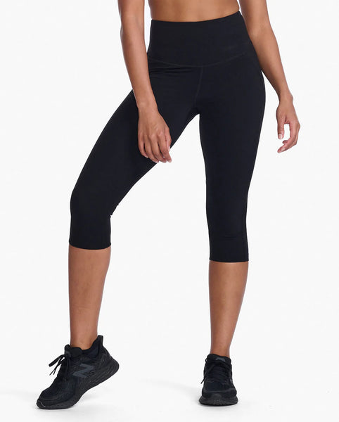 2XU Womens Form Hi-Rise Compression 3/4 Tights (Black/Black)