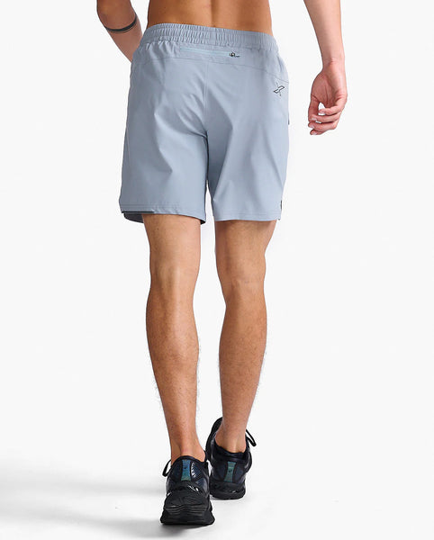 2XU Mens Aero 7" Run Short (Weathervane/Black-Reflective)