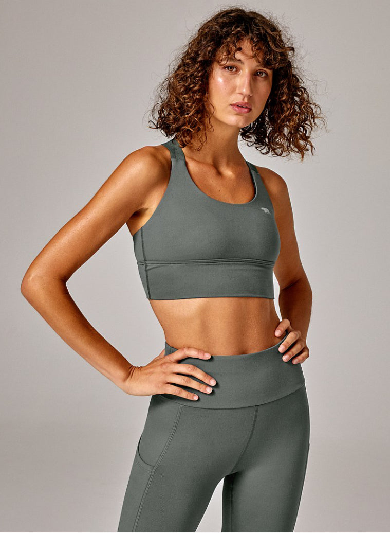 Running Bare Women Sports Bra Top Grey New Naked Ambition Crop