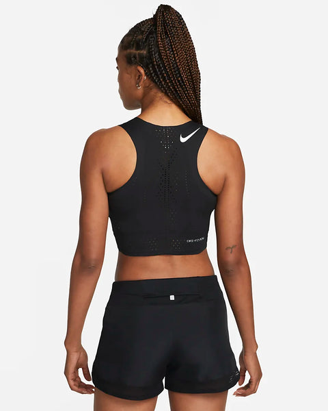 Nike Womens Dri-FIT ADV AeroSwift Cropped Run Tank (Black)