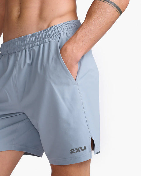 2XU Mens Aero 7" Run Short (Weathervane/Black-Reflective)