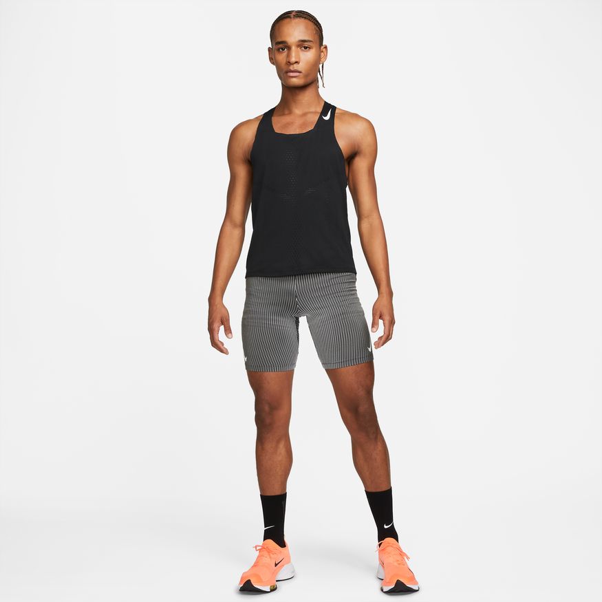 Striped on sale running singlet