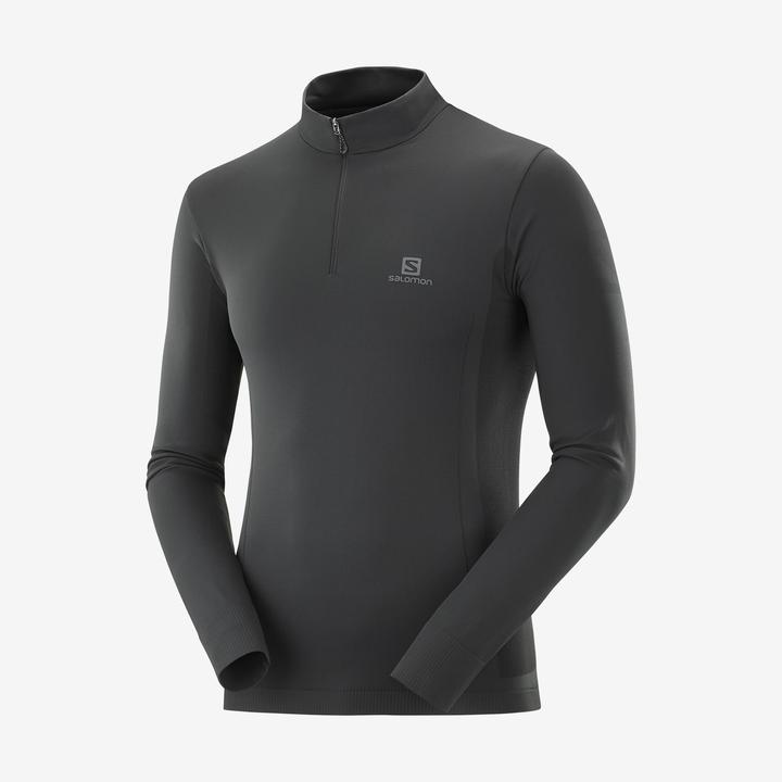 Salomon M Explore Seamless 1 2 Zip L S Run Top Black The Happy