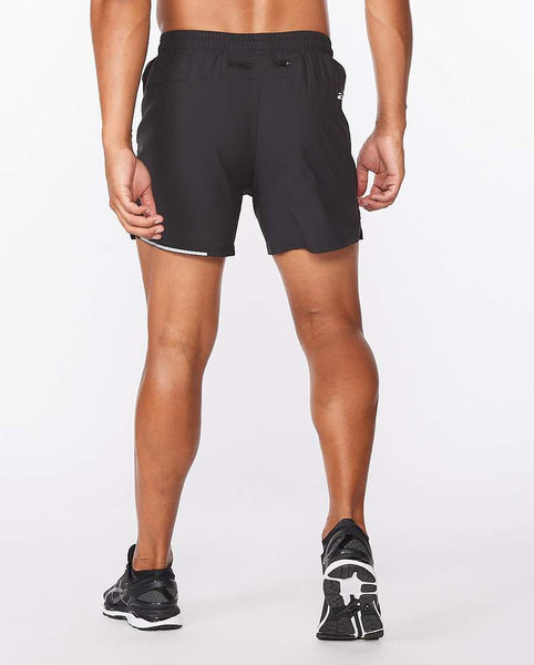 2XU Mens Aero 5" Run Short (Black/Silver Reflective)