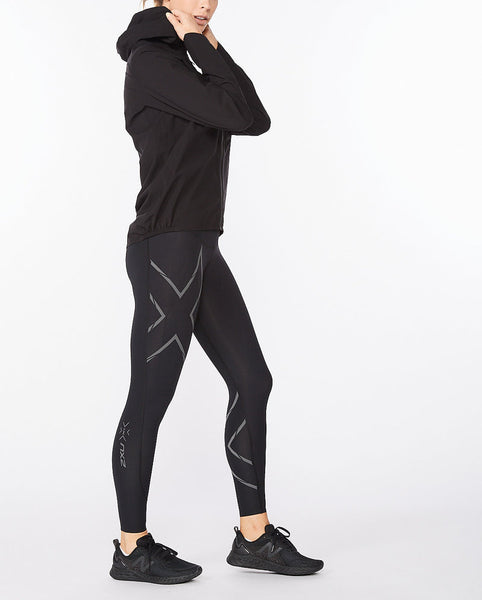 2XU Womens Light Speed Water Proof Jacket (Black/Reflective Silver)