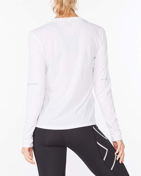 2XU Womens Aero L/S Run Tee (White/Reflective)