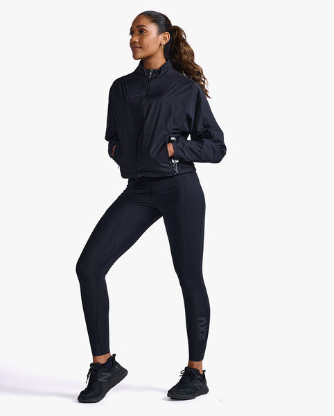 2XU Womens Motion Bomber Training Jacket (Black/White)
