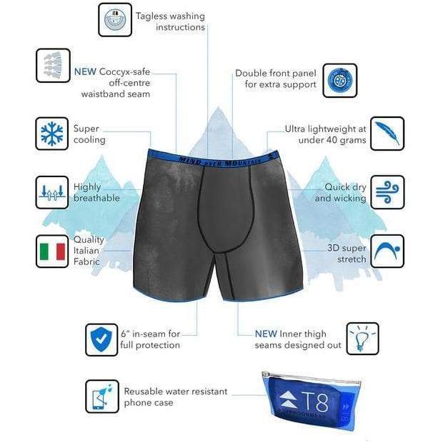 Sheath V Men's Underwear with Dual Pouch Sports Performance 8 Boxer Briefs