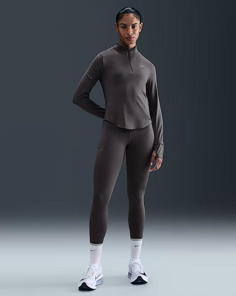 Nike Womens Swift Dri-Fit UV 1/4 Zip Running Top (Thunder Grey)