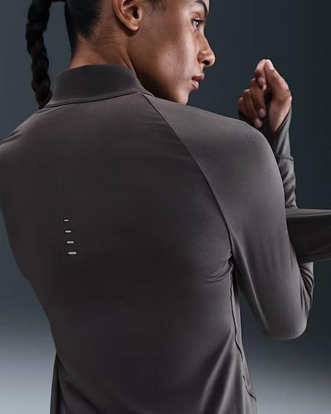 Nike Womens Swift Dri-Fit UV 1/4 Zip Running Top (Thunder Grey)