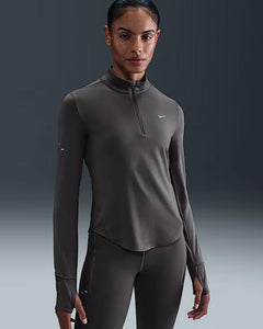 Nike Womens Swift Dri-Fit UV 1/4 Zip Running Top (Thunder Grey)