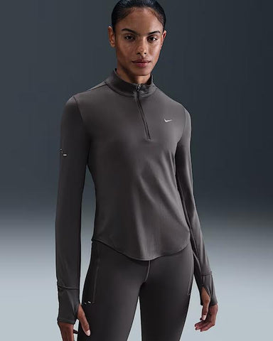 Nike Womens Swift Dri-Fit UV 1/4 Zip Running Top (Thunder Grey)