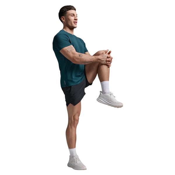 2XU Mens Aero Mesh Tee (Dark Moss/Silver Reflective)