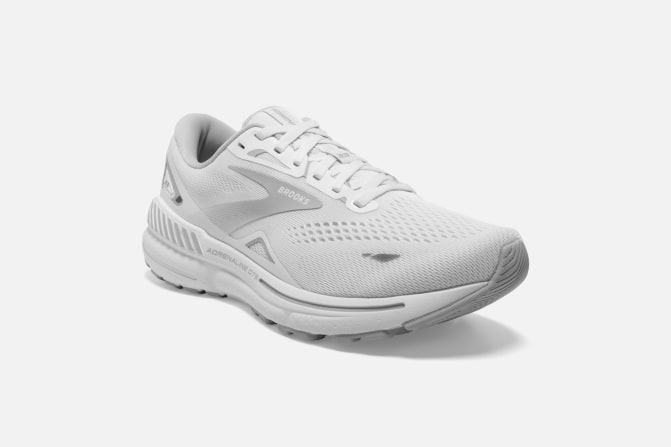 Brooks Womens Adrenaline GTS 23 (D) (White/White/Silver) – The