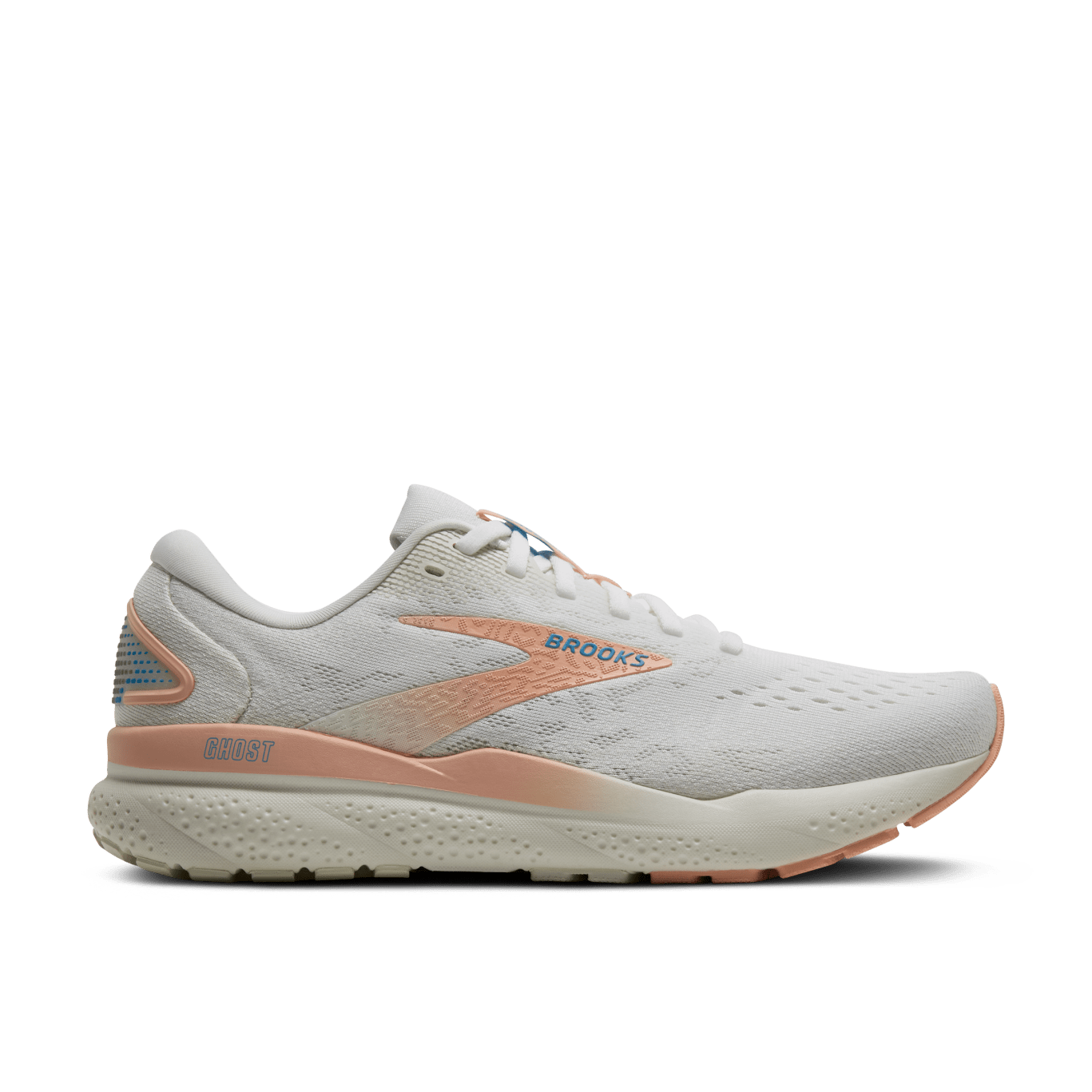 Brooks Womens Ghost 16 (White/Blue Wash/Peach)
