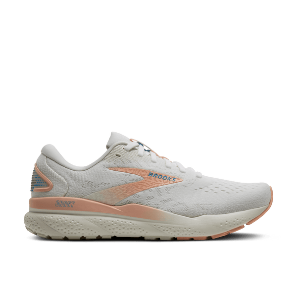 Brooks Womens Ghost 16 (White/Blue Wash/Peach)
