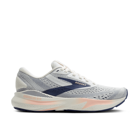 Brooks Womens Adrenaline GTS 24 (Wide D)(Grey/Blue Ribbon/Peach)