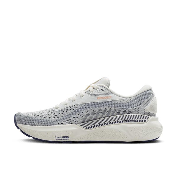 Brooks Womens Adrenaline GTS 24 (Wide D)(Grey/Blue Ribbon/Peach)