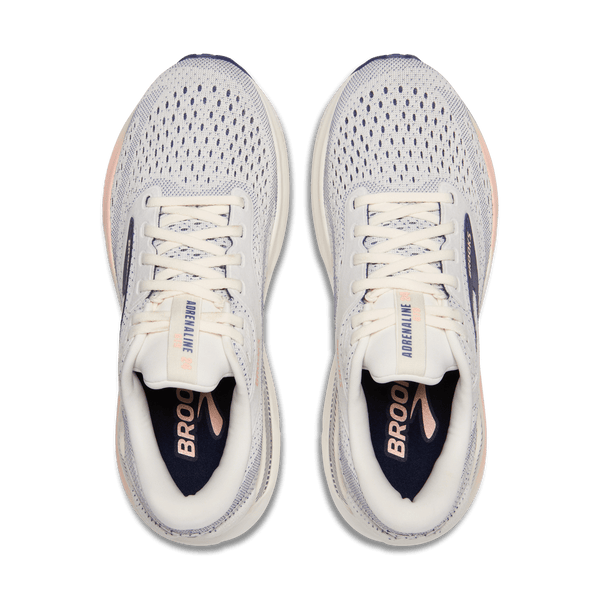 Brooks Womens Adrenaline GTS 24 (Wide D)(Grey/Blue Ribbon/Peach)