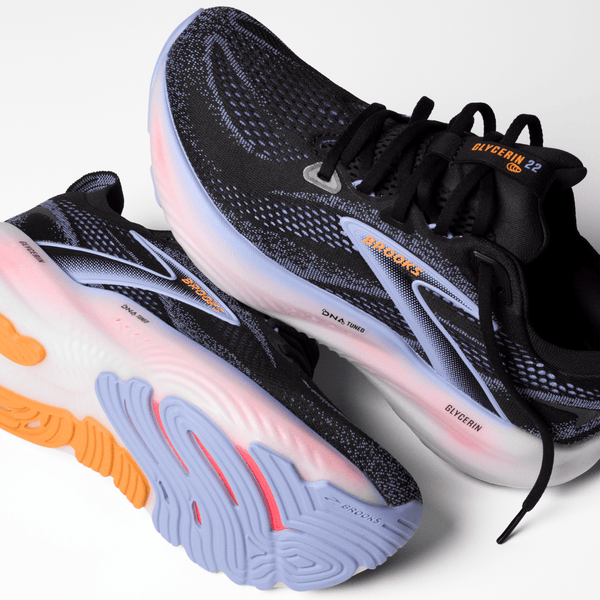 Brooks Womens Glycerin 22 (Black/Blue Heron/Orange)