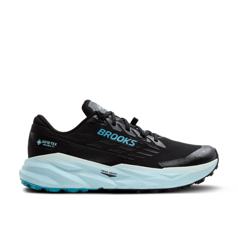 Brooks Mens Cascadia 19 GTX (Black/Ebony/Blue Flower)
