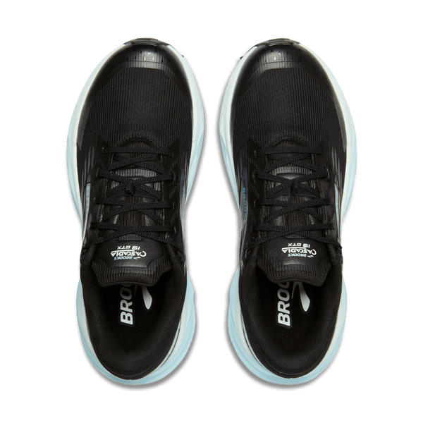 Brooks Mens Cascadia 19 GTX (Black/Ebony/Blue Flower)