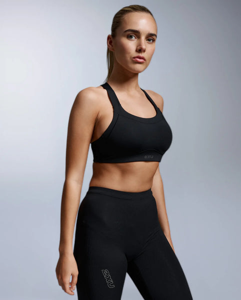 2XU Womens Light Speed High Impact Bra (Black/Black Reflective)